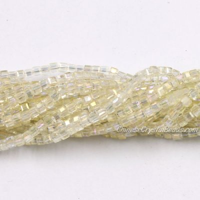 180pcs 2mm Cube Crystal Beads, yellow light