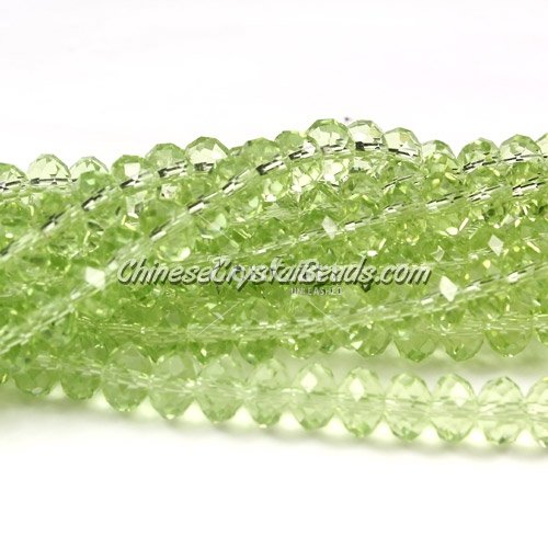 4x6mm Light Green Chinese Crystal Rondelle Beads about 95 beads