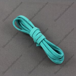 Suede Flat Leather Cord, 4x1.5mm, indecolite, 1 piece=1 meter