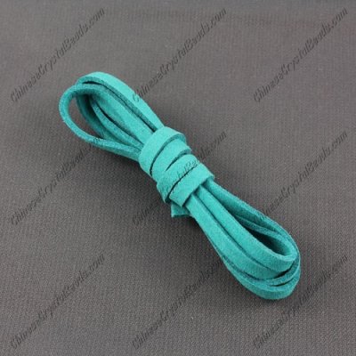 Suede Flat Leather Cord, 4x1.5mm, indecolite, 1 piece=1 meter