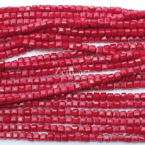 98Pcs 6mm Cube Crystal beads,opaque siam