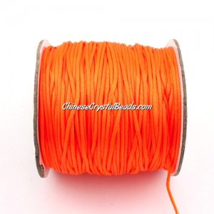 1.5mm Satin Rattail Cord thread, #20, orange neon color 80Yard spool