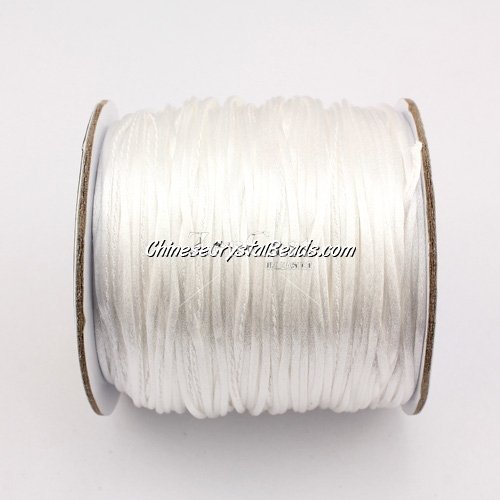 1.5mm Satin Rattail Cord thread, #01, white, 80Yard spool