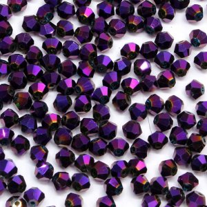 280 beads 6mm AAA bicone crystal beads purple light
