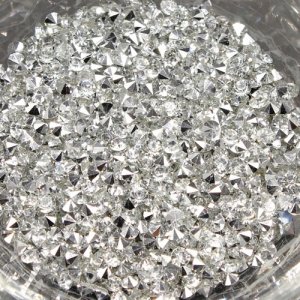 AAA Resin Rhinestone, silver, size: 3mm, sold per pkg of 12 gram