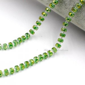 95Pcs 4x6mm angular crystal beads Fern Green AB