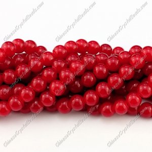 8mm round glass beads strand, red jade, 100pcs per strand
