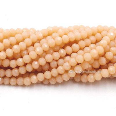 4x6mm Opaque med Khaki Chinese Crystal Rondelle Beads about 95 beads