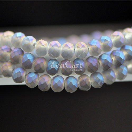 4x6mm Blue Matte Chinese Crystal Rondelle Beads about 95 beads
