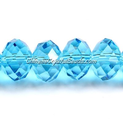 10x14mm Chinese Crystal Rondelle Strand, lt Aqua, 20 beads