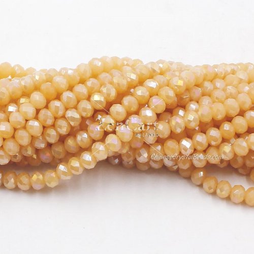 4x6mm Khaki jade AB Chinese Crystal Rondelle Beads about 95 beads