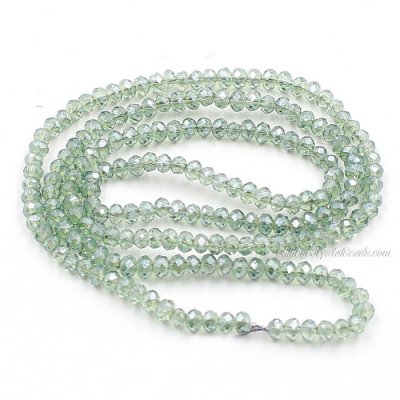 10 strands 2x3mm chinese crystal rondelle beads gray green Light about 1700pcs