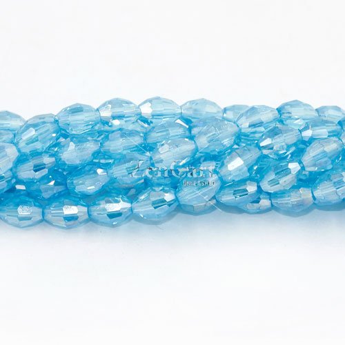 6x9mm 70Pcs Chinese Barrel Shaped crystal beads, lt aqua AB