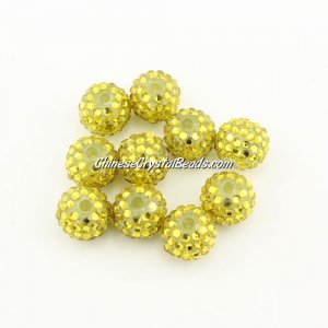 Pave disco Resin disco beads, yellow #1, 10mm, 10 pcs