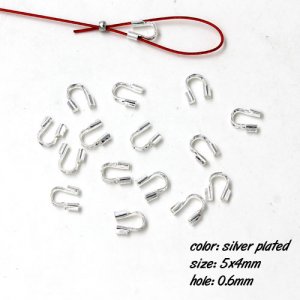 wire guardians, silver plated brass, 5x4mm, hole:0.6mm, 100pcs