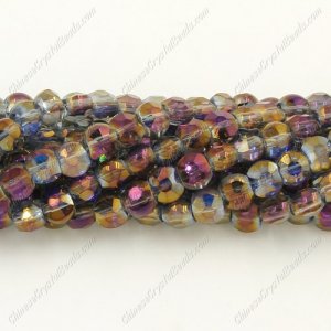 5x6mm Bread crystal beads long strand, purple light about 100pcs per strand