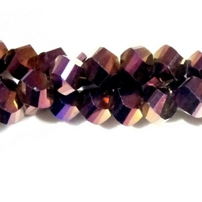10mm Chinese Crystal Helix beads, purple light, 20 beads