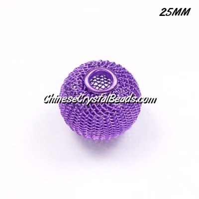 25mm purple Mesh Bead, Basketball Wives, 10 pieces