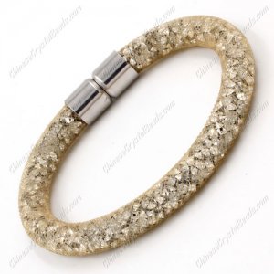 Stardust Mesh Bracelet, width:8mm,champange mesh and clear Rhinestone