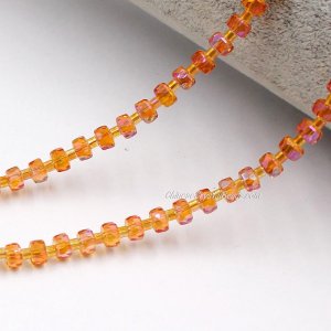 95Pcs 4x6mm angular crystal beads Orange Light