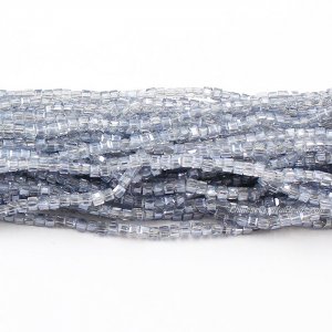 180pcs 2mm Cube Crystal Beads, Blue Gray Light
