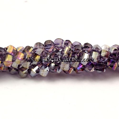 4mm Crystal Helix Beads Strand violet ab, about 100 beads, 15 inch
