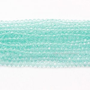 130Pcs 2.5x3.5mm Chinese Crystal Rondelle Beads, Paint aqua