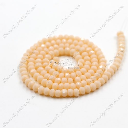 130Pcs 2x3mm Chinese Crystal Rondelle Beads, opaque peach