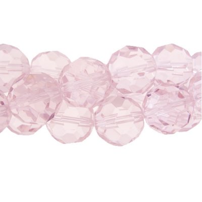 Chinese Crystal 12mm Round Bead Strand, Lt. Rose, 16 beads