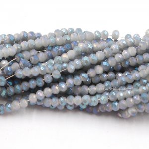 130Pcs 2.5x3.5mm Chinese Crystal Rondelle Beads, dark Opaque Sage Blue half light