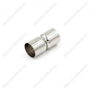 Brass Magnetic Clasps, tube, platinum plated, hole:8mm, 1pc