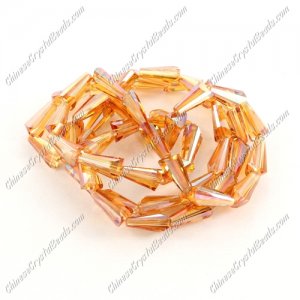 6x12mm Chinese Artemis Crystal beads orange light, per pkg of 20pcs