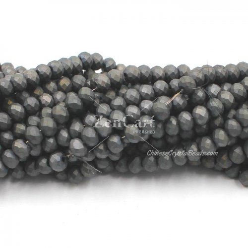 4x6mm matte black2 Chinese crystal Rondelle Beads about 95 beads