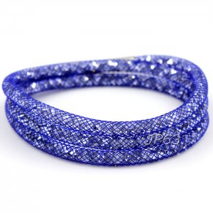 3 laps mesh bracelet, wide:5mm, Blue color, 1 piece