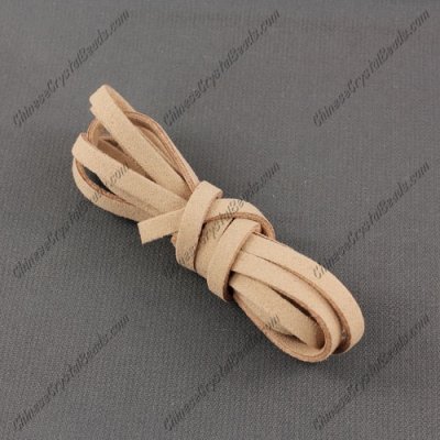 Suede Flat Leather Cord, 4x1.5mm, khaki, 1 piece=1 meter