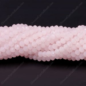 130Pcs 3x4mm Chinese rondelle crystal beads, pink jade