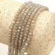 130Pcs 3x4mm Chinese rondelle crystal beads, opaque beige light