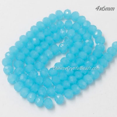 4x6mm aqua jade Chinese Crystal Rondelle Beads about 95 Pcs