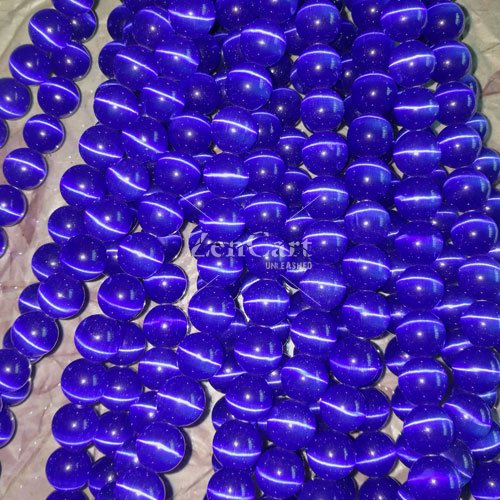 10mm AAA quality cat eye beads, sapphire, about 15 inch