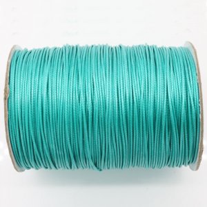 1mm, 1.5mm, 2mm Round Waxed Polyester Cord Thread, Turquiose