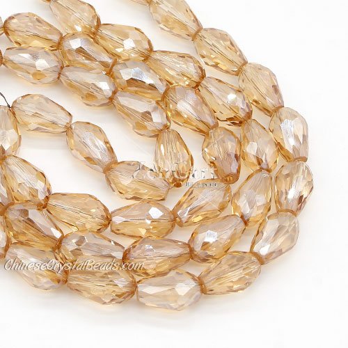 20Pcs 10x15mm Chinese Crystal Teardrop Bead strand, golden shadow