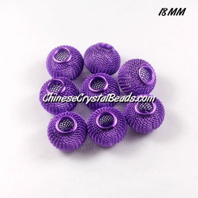 18mm Purple Mesh Bead, Basketball Wives, 12 pieces