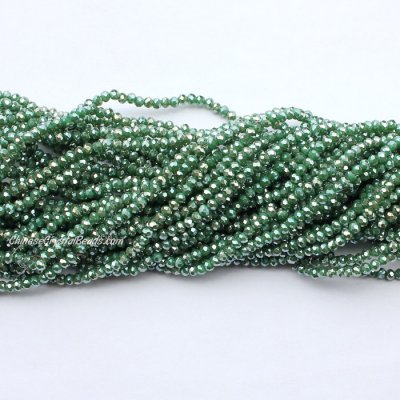 10 strands 2x3mm chinese crystal rondelle beads opaque green e6 about 1700pcs