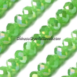 70 pieces 8x10mm Chinese Crystal Rondelle Bead Strand, Green jade AB