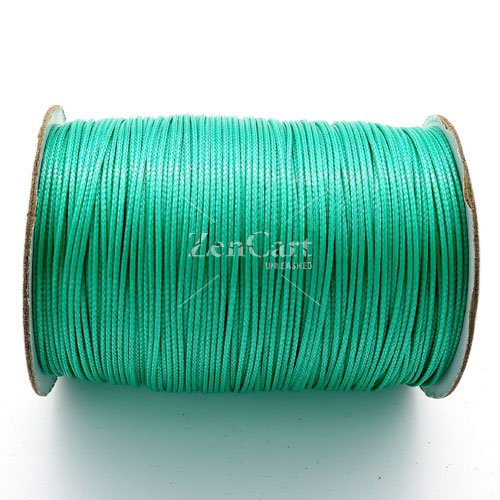 1mm, 1.5mm, 2mm Round Waxed Polyester Cord Thread, light sea green