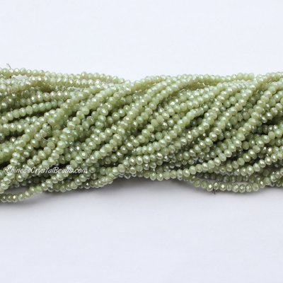10 strands 2x3mm chinese crystal rondelle beads opaque green e7 about 1700pcs