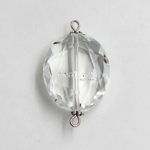 Oval shape Faceted Crystal Pendants Necklace Connectors, 20x33mm, clear, 1 pc