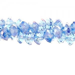 70 pieces 7x10mm, Chinese Crystal Rondelle beads Strand, lt sapphire