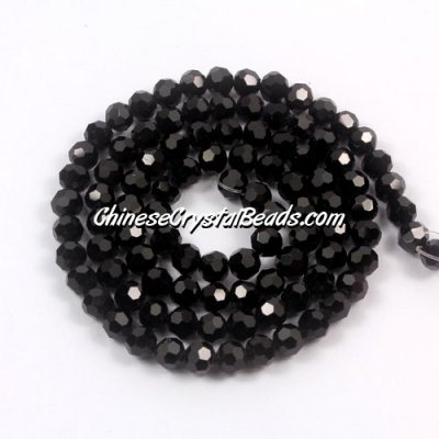 98Pcs Chinese 4mm Crystal Round Beads black