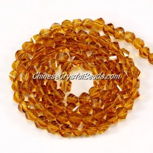 4mm Crystal Helix Beads Strand Amber, about 100 beads